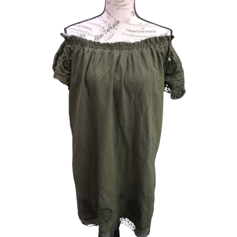 Indigo Rose Olive Green Blouse